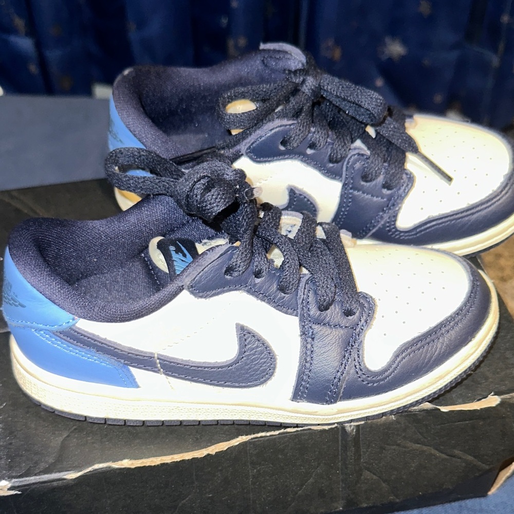 Jordan Kids Navy and White Sneakers
